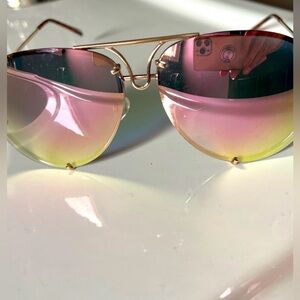 Gradient Pink and Gold Sunglasses